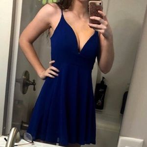 Royal Blue Deep V-Neck Party & Homecoming Dress